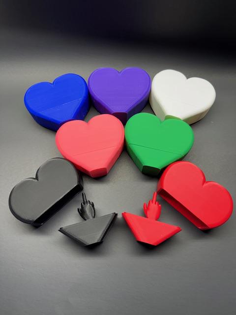 Heart With Middle Finger Gag Gift Prank Surprise 3d Printed Perfect For Valentines Day Gift For Him Or Her Boyfriend or Girlfriend