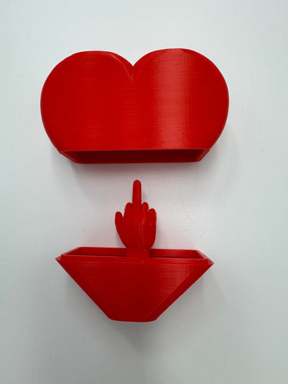 Heart With Middle Finger Gag Gift Prank Surprise 3d Printed Perfect For Valentines Day Gift For Him Or Her Boyfriend or Girlfriend