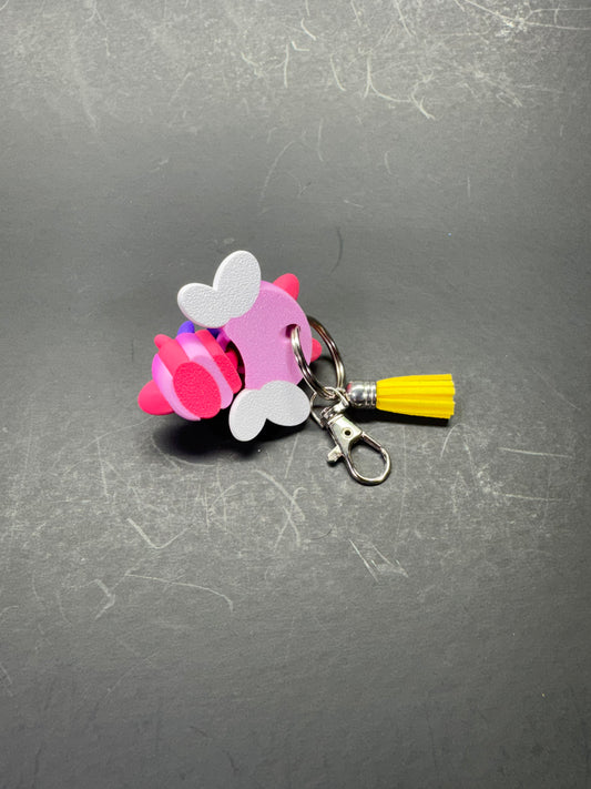 Cute Bumblebee Keychain 3D Printed in Rainbow PLA