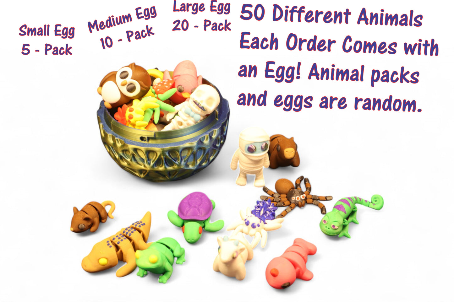 Mystery Egg with Mini Animal Pets – Random Surprise Toys (Small, Medium, Large)