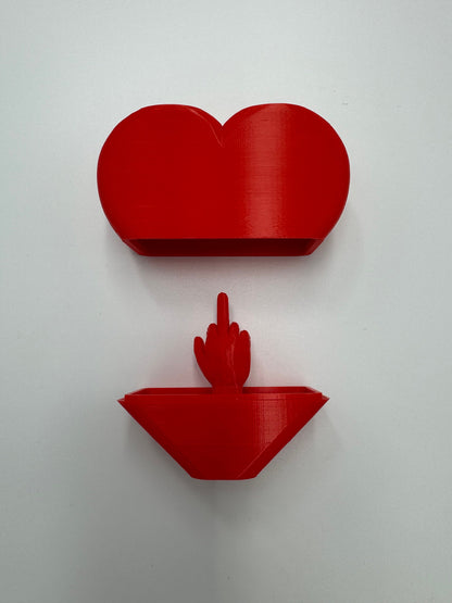 Heart With Middle Finger Gag Gift Prank Surprise 3d Printed Perfect For Valentines Day Gift For Him Or Her Boyfriend or Girlfriend